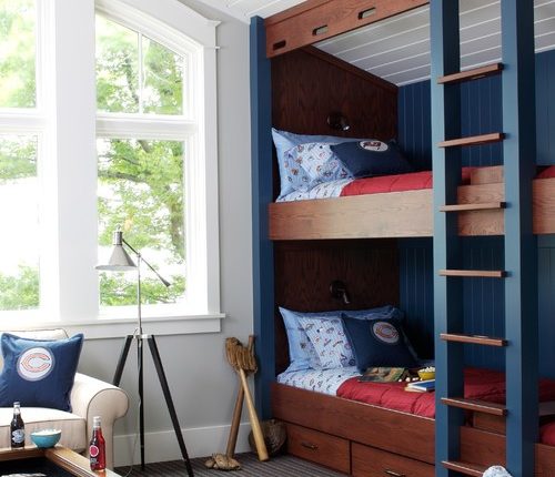 Bedroom with a baseball theme