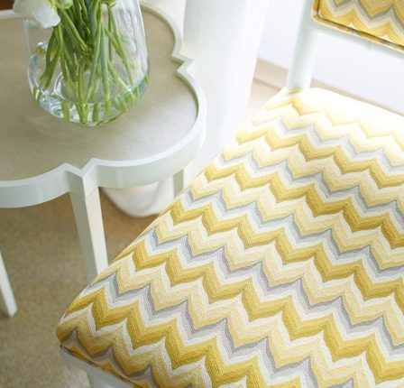 Thibaut yellow and gray fabric