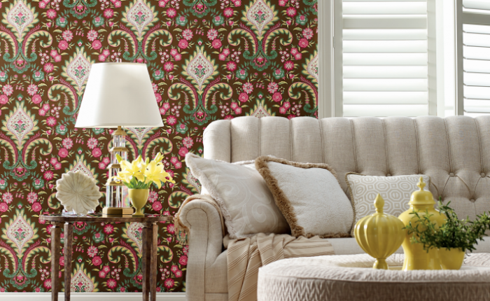 wallpapered wall