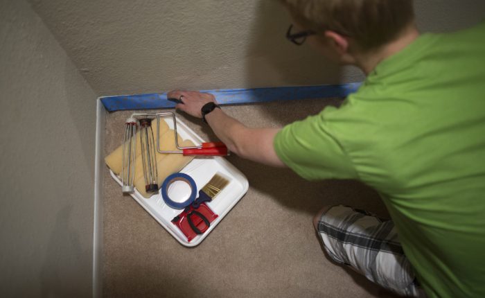 prepping a room for painting