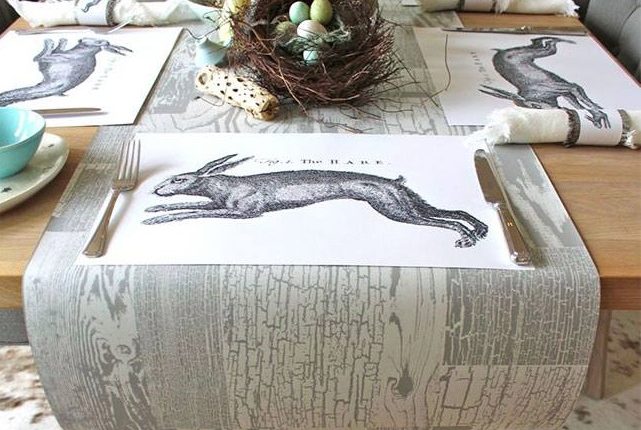 Rabbit Wallpaper Tablerunner