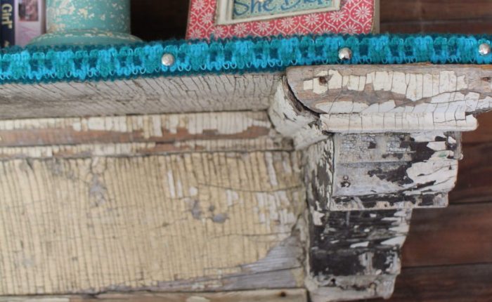 weathered fireplace mantle