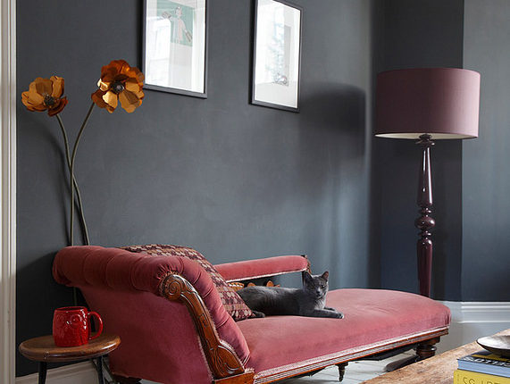 dark gray walls accent wall living room decor
