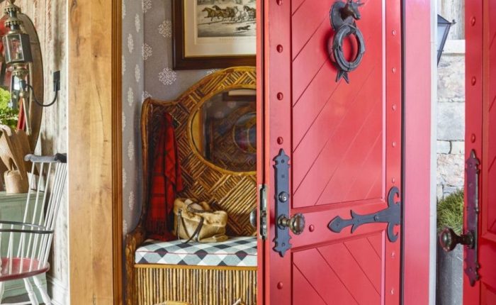front door painted red veranda magazine