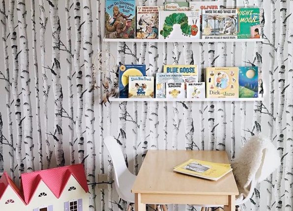 NuWallpaper Birch Peel and stick Wallpaper and murals black and white