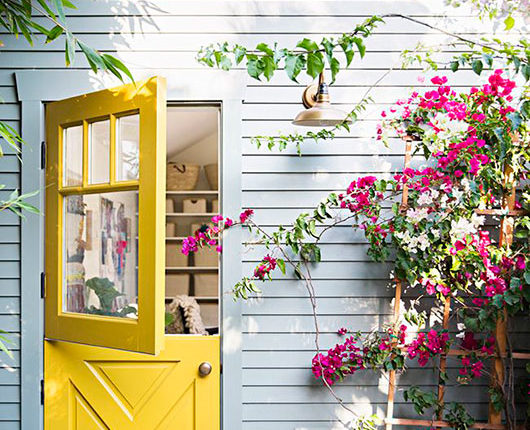 Door painted bright yellow
