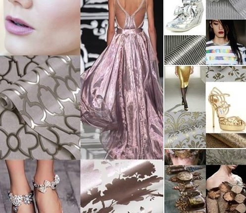 collage of metallics mylar wallpaper wednesday